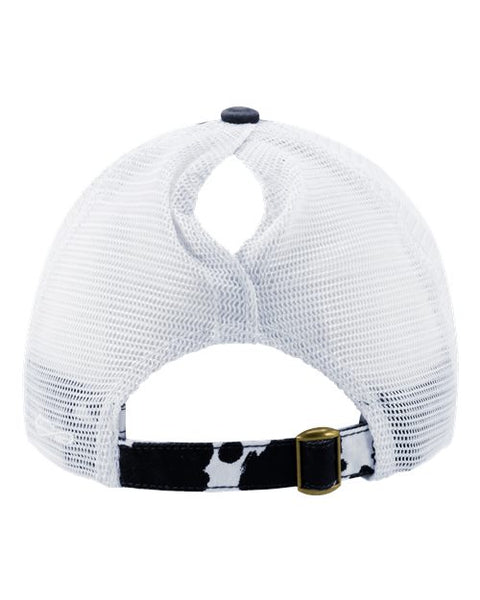 Women's Cow Print Bill  Mesh Back Cap