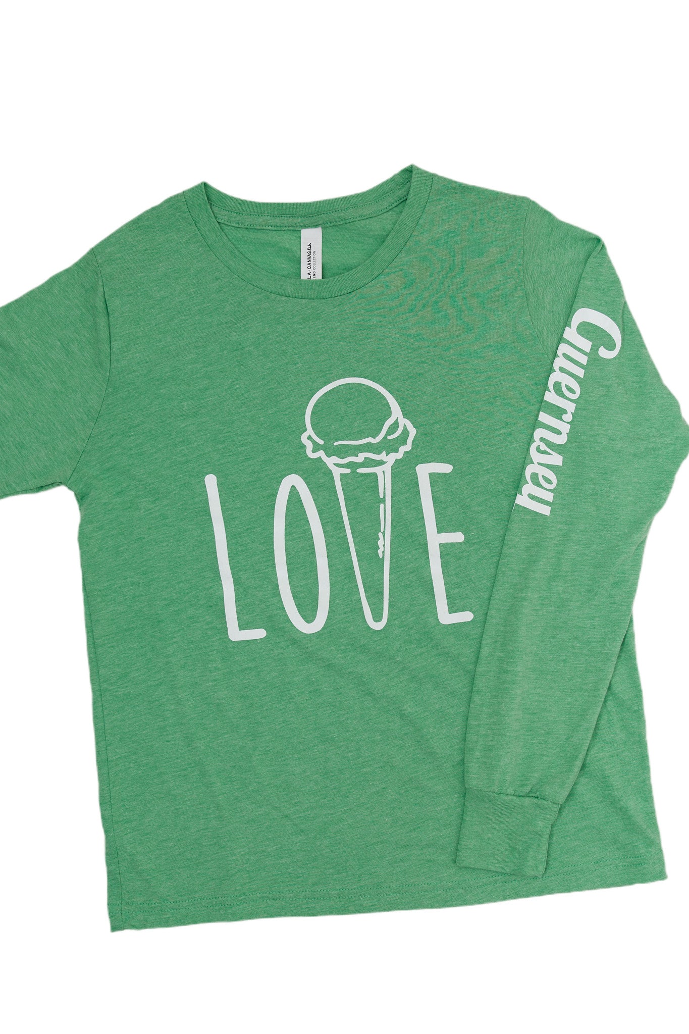 Kid's "Love" Long Sleeve Tee green