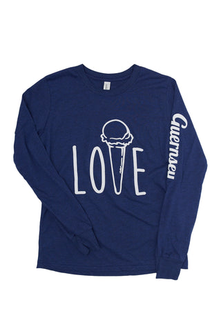 Kids "Love" Long Sleeve Triblend Tee